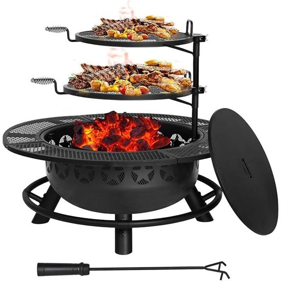 Hykolity 35-Inch Fire Pit with Cooking Grate