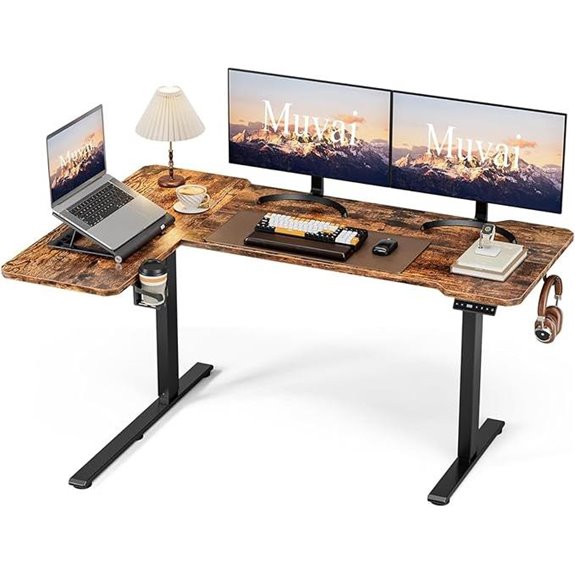 large adjustable electric desk