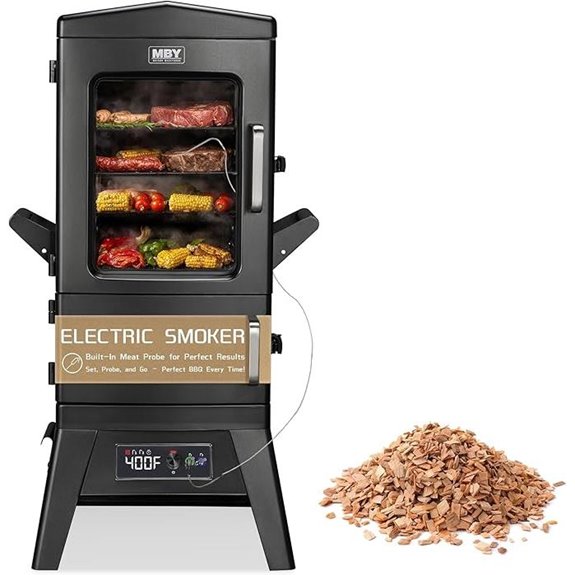 Large Electric Vertical Smoker Grill with Cover