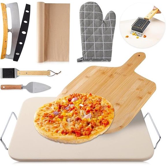 8-Piece Large Pizza Stone Set with Accessories
