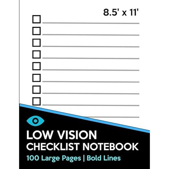 large print low vision checklist
