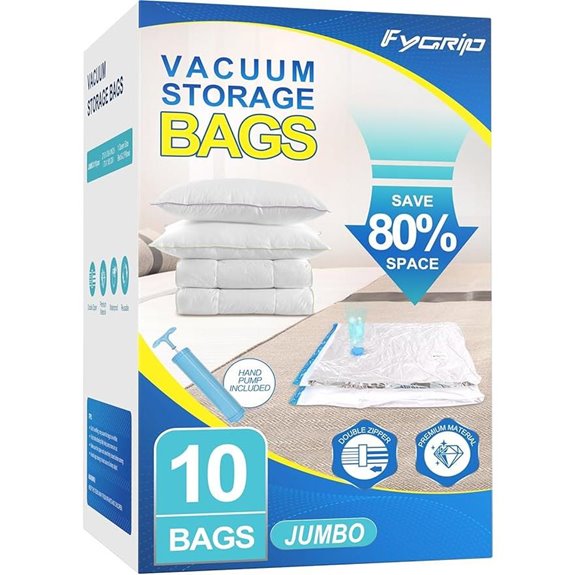 10 Pack Jumbo Vacuum Storage Bags with Pump