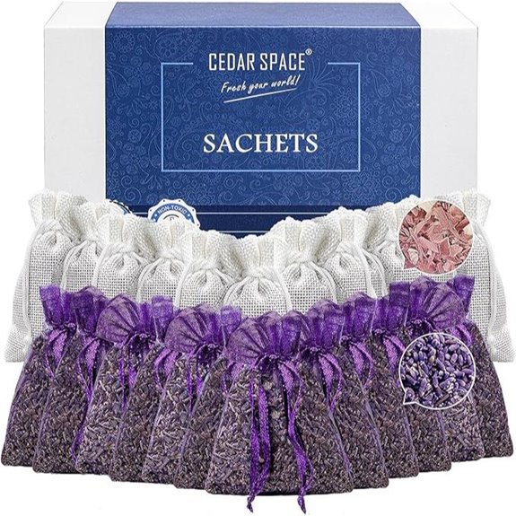 Lavender Sachet Bags for Drawers and Closets (24 Pack)