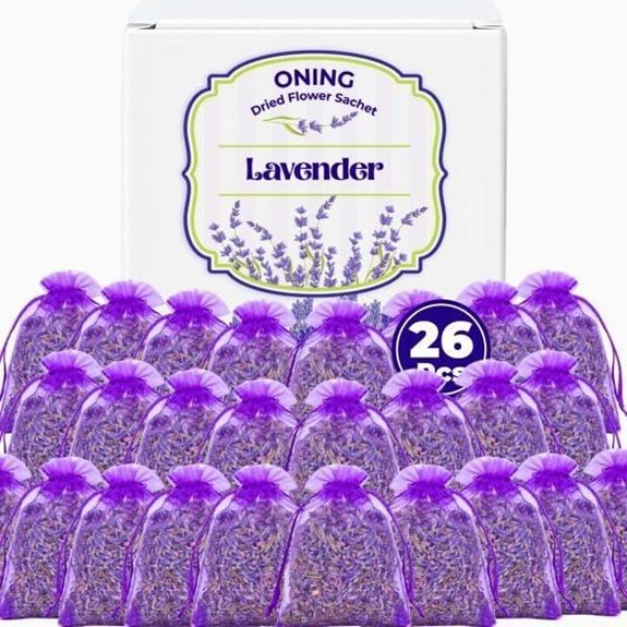 Lavender Sachet Bags (26 Pack) for Wardrobe & Drawers