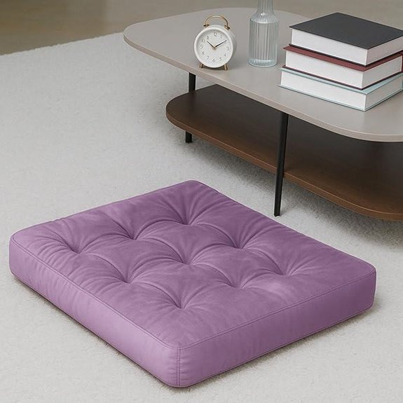 Lavender Velvet Square Floor Pillow 22x22 Inches