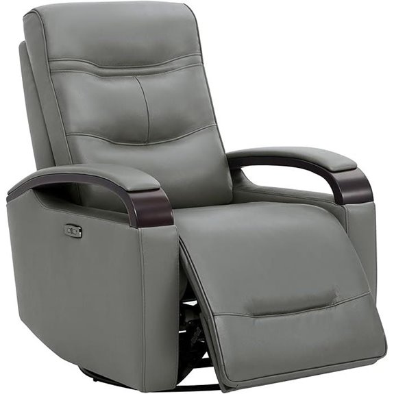 CHITA Leather Power Swivel Recliner with Adjustable Headrest