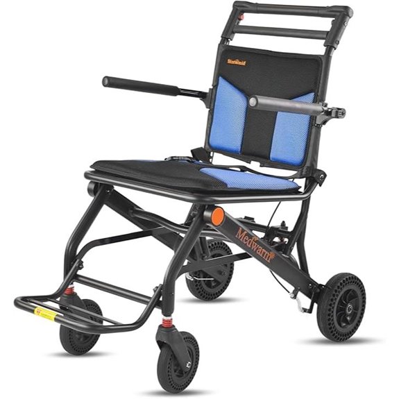 Portable Aluminum Wheelchair with Handbrake (18)