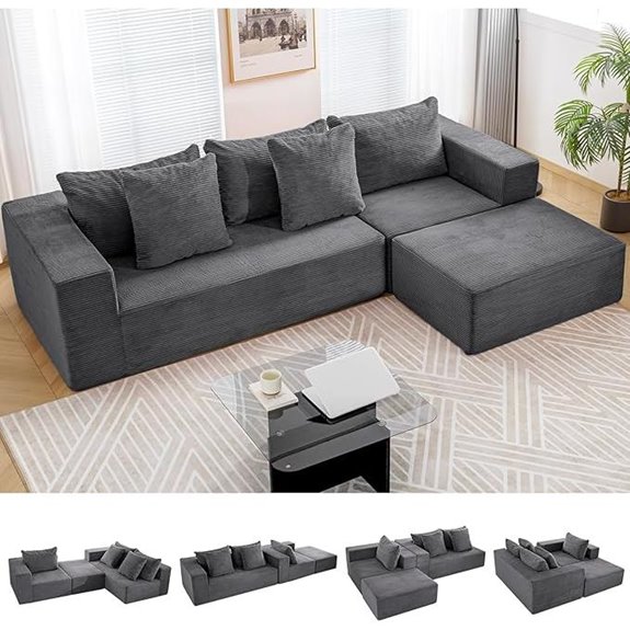 Ingeroom 108 Low-Profile Cloud Sectional Sofa Set