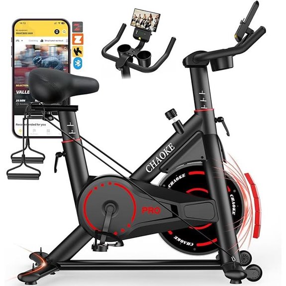 CHAOKE Magnetic Exercise Bike with App & Dumbbell Rack
