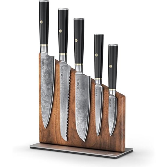 Yatoshi Magnetic Japanese Knife Block Set (6 Pieces)