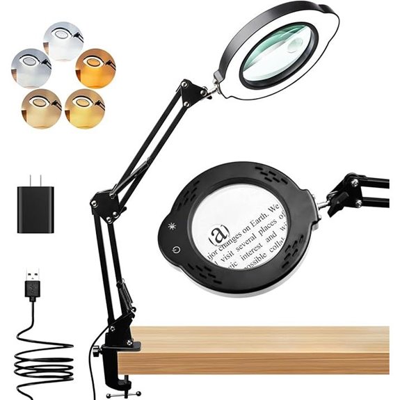 10X-30X LED Magnifying Glass with Light and Clamp