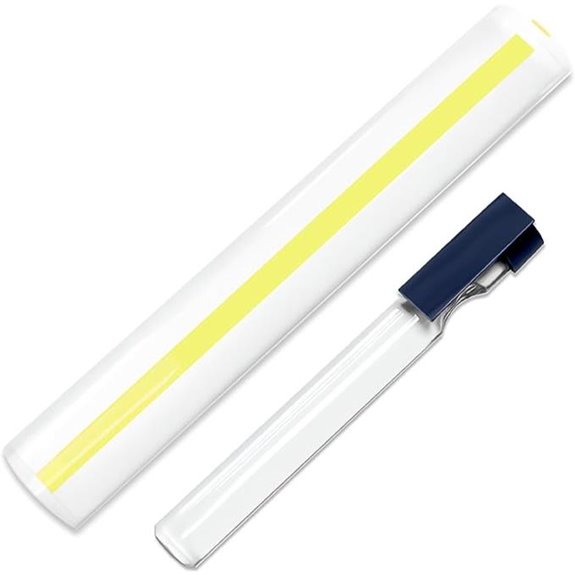 MAGDEPO 2X Magnifying Ruler with Clip and Guiding Line