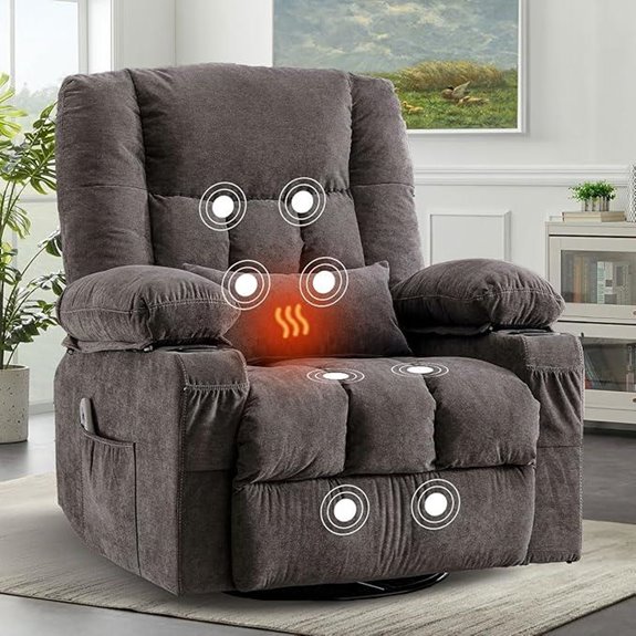 BOSMILLER Recliner Chair with Massage and Heat