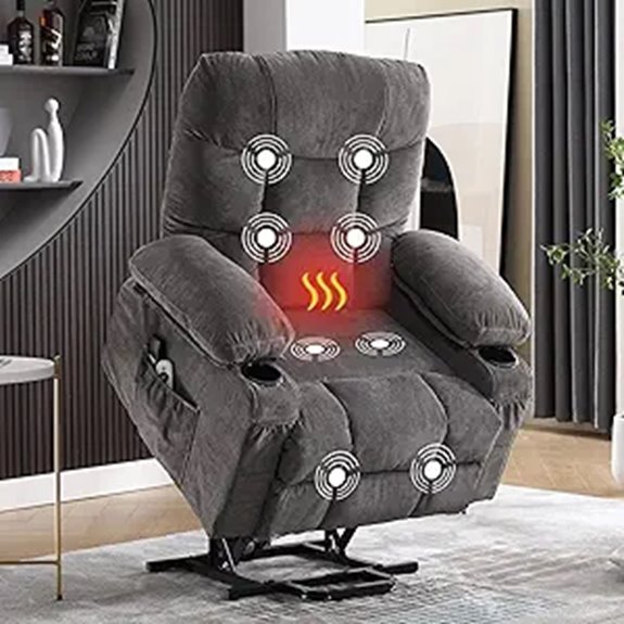Electric Lift Recliner with Massage & Heating