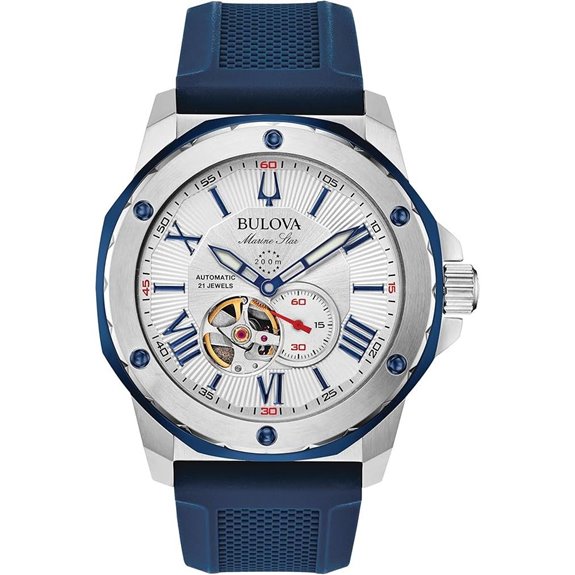 Bulova Men's Marine Star Automatic Watch with Blue Strap