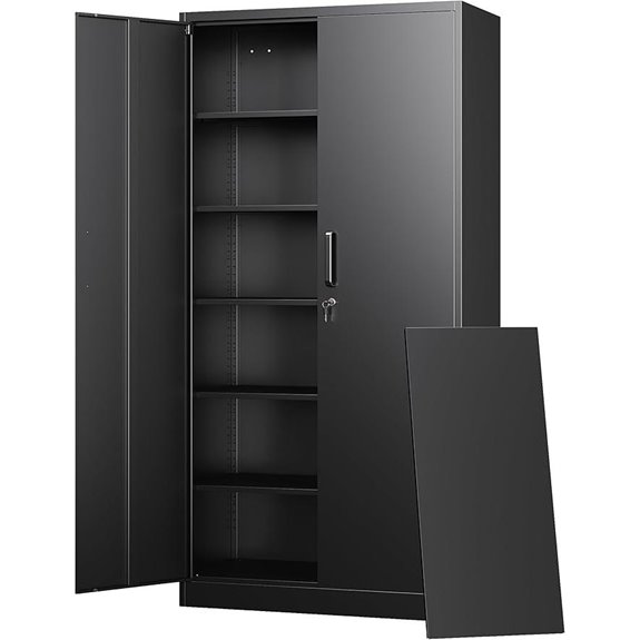 metal cabinets with shelves