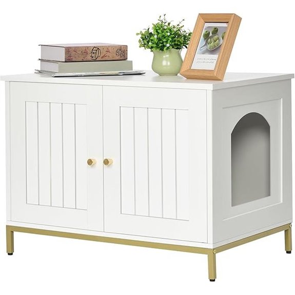 Homhedy Cat Litter Box Enclosure with Metal Frame