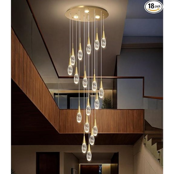 18-Lights 138-Inch Modern Chandelier with Remote