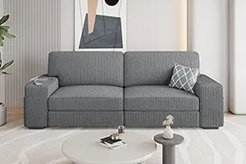 Yaheetech 83.5 Modern Corduroy Sofa with USB