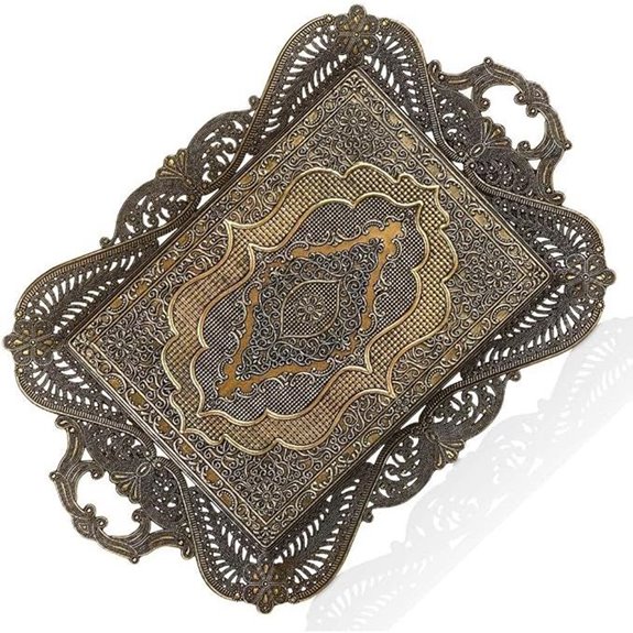 Moroccan Antique Brass Coffee Tea Serving Tray