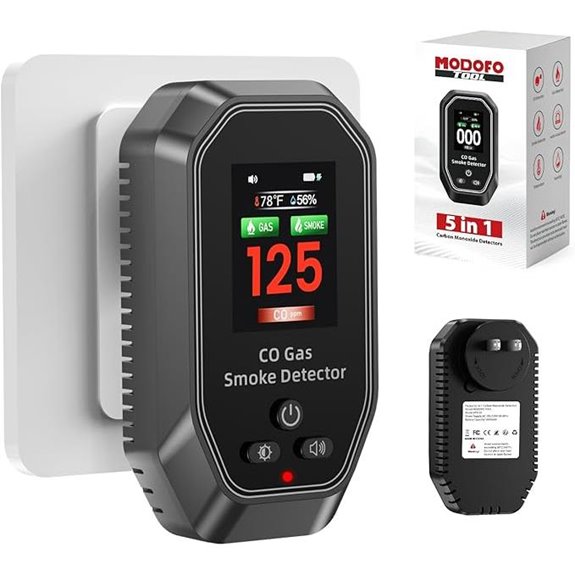 6-in-1 Portable Carbon Monoxide and Gas Detector