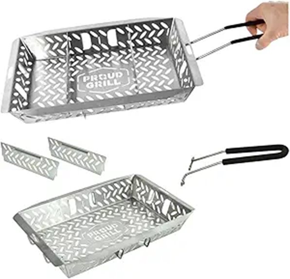 UltraVersatile Stainless Steel Grill Basket with Dividers