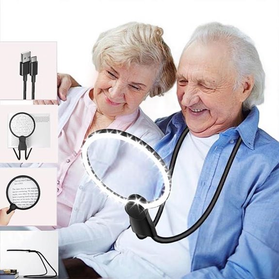 6X Hands-Free Magnifier with Light and Neck Worn