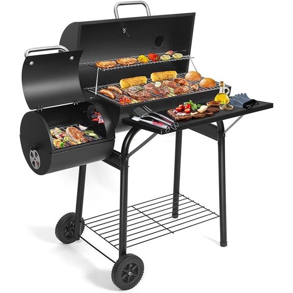 Charcoal Offset Smoker Grill for Outdoor Barbecue