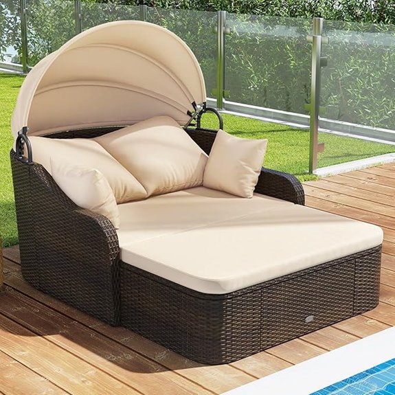 Moccha Outdoor Daybed Set with Canopy and Cushions
