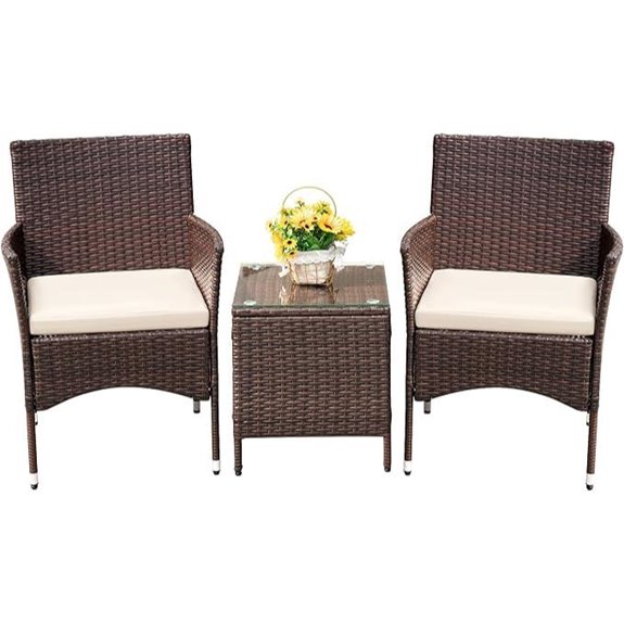 Devoko 3-Piece Patio Rattan Furniture Set