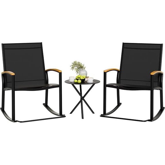 Shintenchi 3-Piece Outdoor Rocking Bistro Set