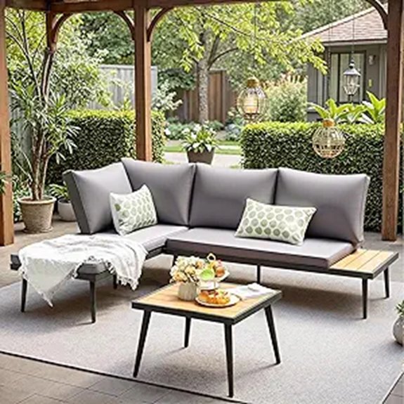 Devoko Outdoor Sectional Sofa Set with Table