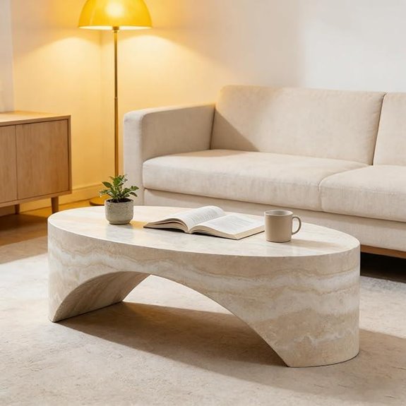 Oval Faux Marble Coffee Table (43.31)