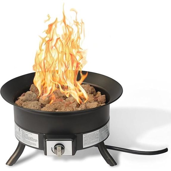 portable 19 inch gas fire pit