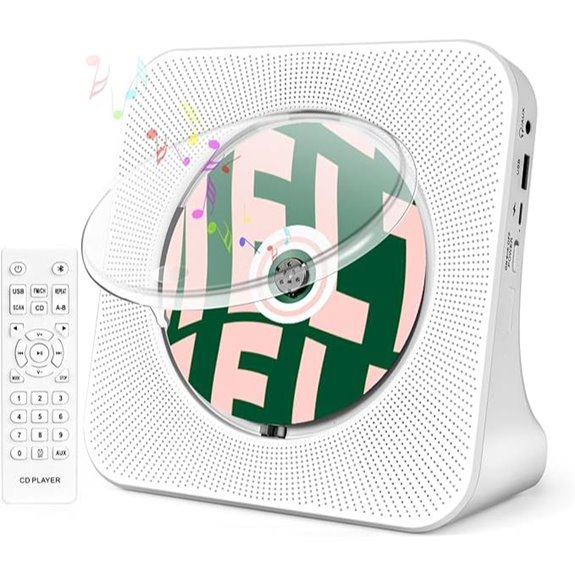 ROADOM Portable CD Player with Bluetooth and Remote