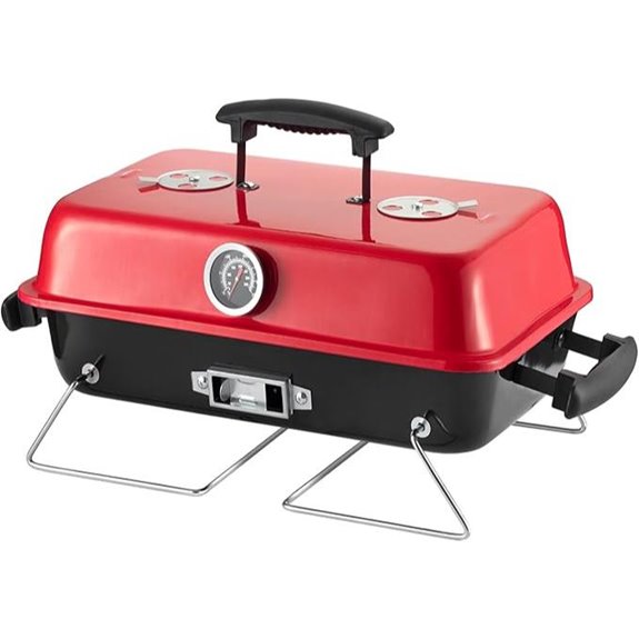 portable red charcoal grill