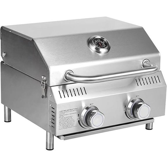 Bestfire 2-Burner Portable Gas Grill with Legs