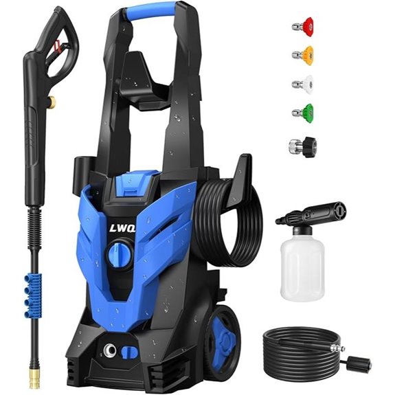 High-Pressure Power Washer with Nozzles and Foam Cannon