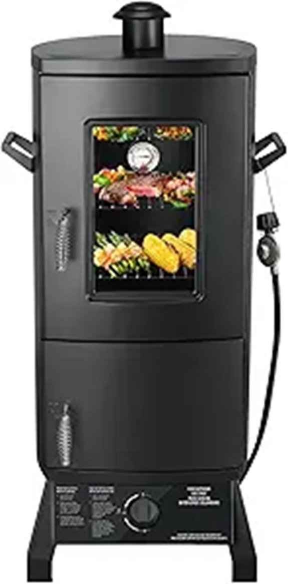 Propane Vertical Smoker with Removable Shelves and Thermometer
