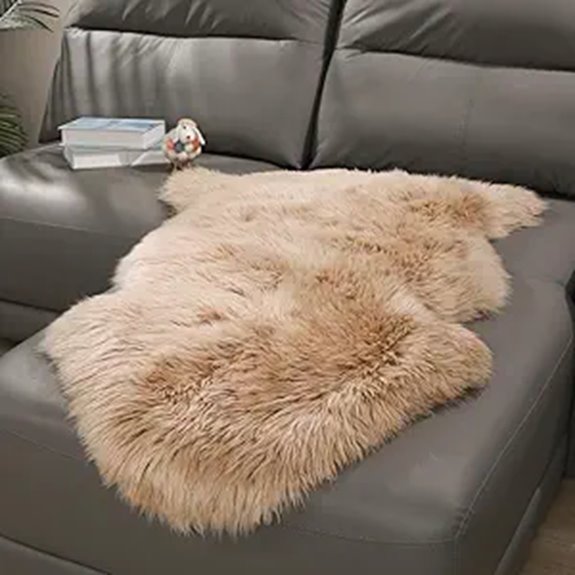 OGLAND Genuine Fluffy Sheep Sheepskin Rug