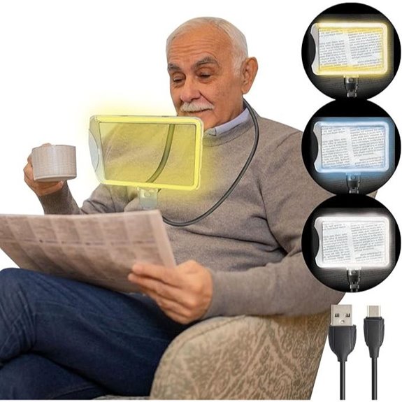 MagniPros Rechargeable Goose-Neck Magnifier with Light Modes