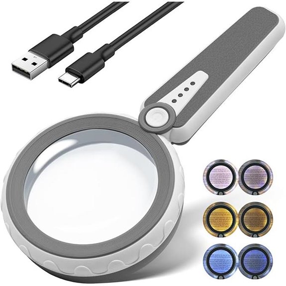 45X Lighted Magnifying Glass with Rechargeable LED
