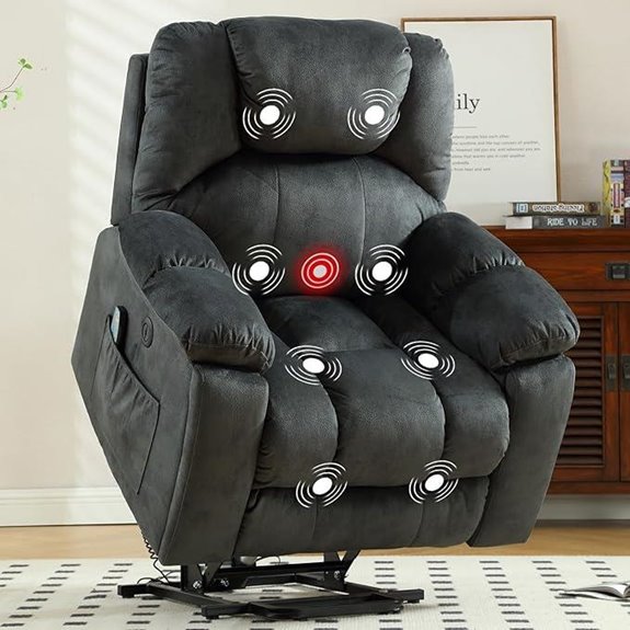CANMOV Large Power Recliner with Massage and Heat