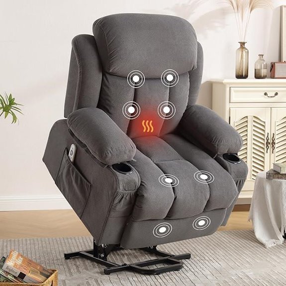 BOSMILLER Power Lift Recliner with Massage and Heating