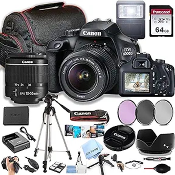 Canon EOS 4000D DSLR Camera Bundle (Renewed)