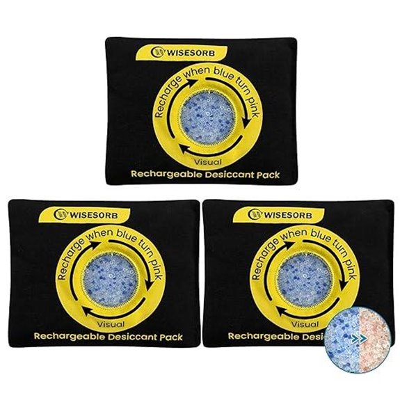 Reusable Color-Indicating Silica Gel Desiccant (3 Pack)