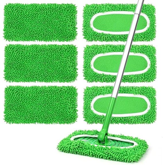 6-Pack Reusable Microfiber Mop Pads for Floors