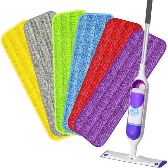 HOMTOYOU Reusable Microfiber Mop Pads for Swiffer
