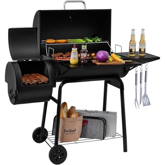 Royal Gourmet Charcoal Grill & Offset Smoker (CC1830S)