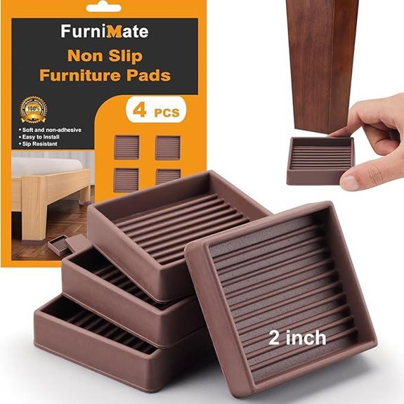 Non-Slip Rubber Furniture Pads 2-inch 4 Pack